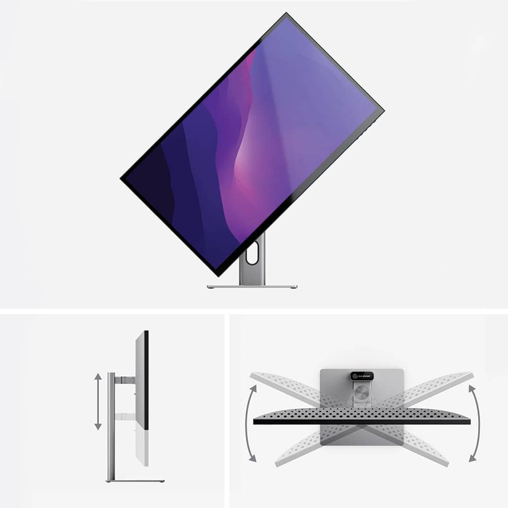 Alogic Clarity 27    4K Uhd Lcd Monitor | Usb C 90W Power Delivery | 16:9 Silver & Black | Adjustable Stand